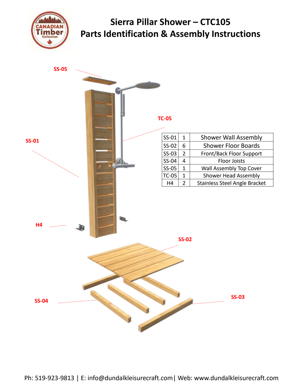 Dundalk Leisurecraft Sierra Outdoor Shower