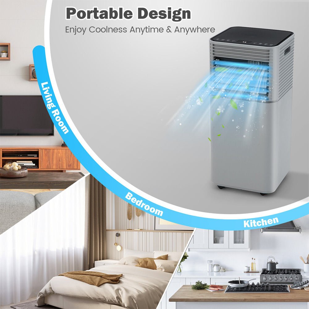 10K BTU Portable Room Air Conditioner Unit With Dehumidifier And Fan Mode