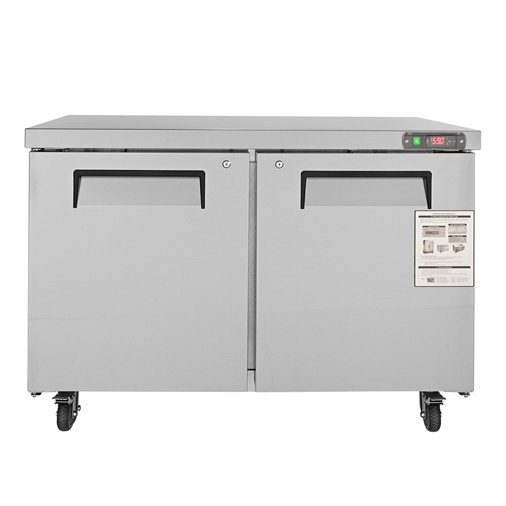12.9 Cu.Ft 2 Door Commercial Stainless Steel Worktop Undercounter Refrigerator, 48" (95413725)