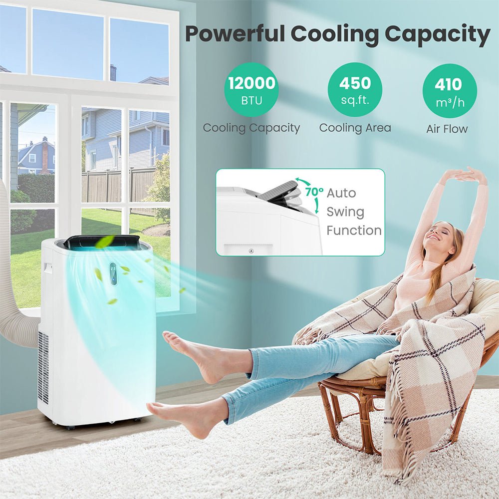 12K BTU Portable Freestanding AC Unit With Remote & App Control (93471825)