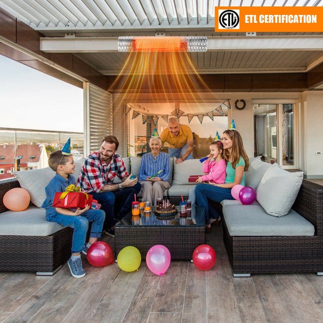 1500W Electric Indoor/Outdoor Waterproof Infrared Patio Heater W/ 2 Power Settings (91826957)