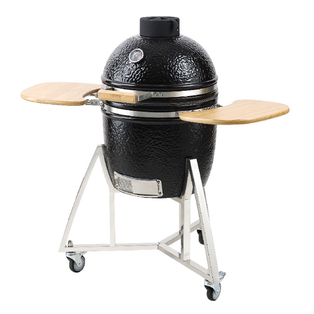 18" Portable Round Ceramic Outdoor Barbecue Smoker Grill For Patio (97258631)