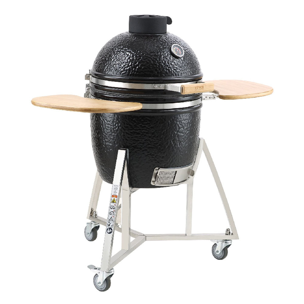 18" Portable Round Ceramic Outdoor Barbecue Smoker Grill For Patio (97258631)