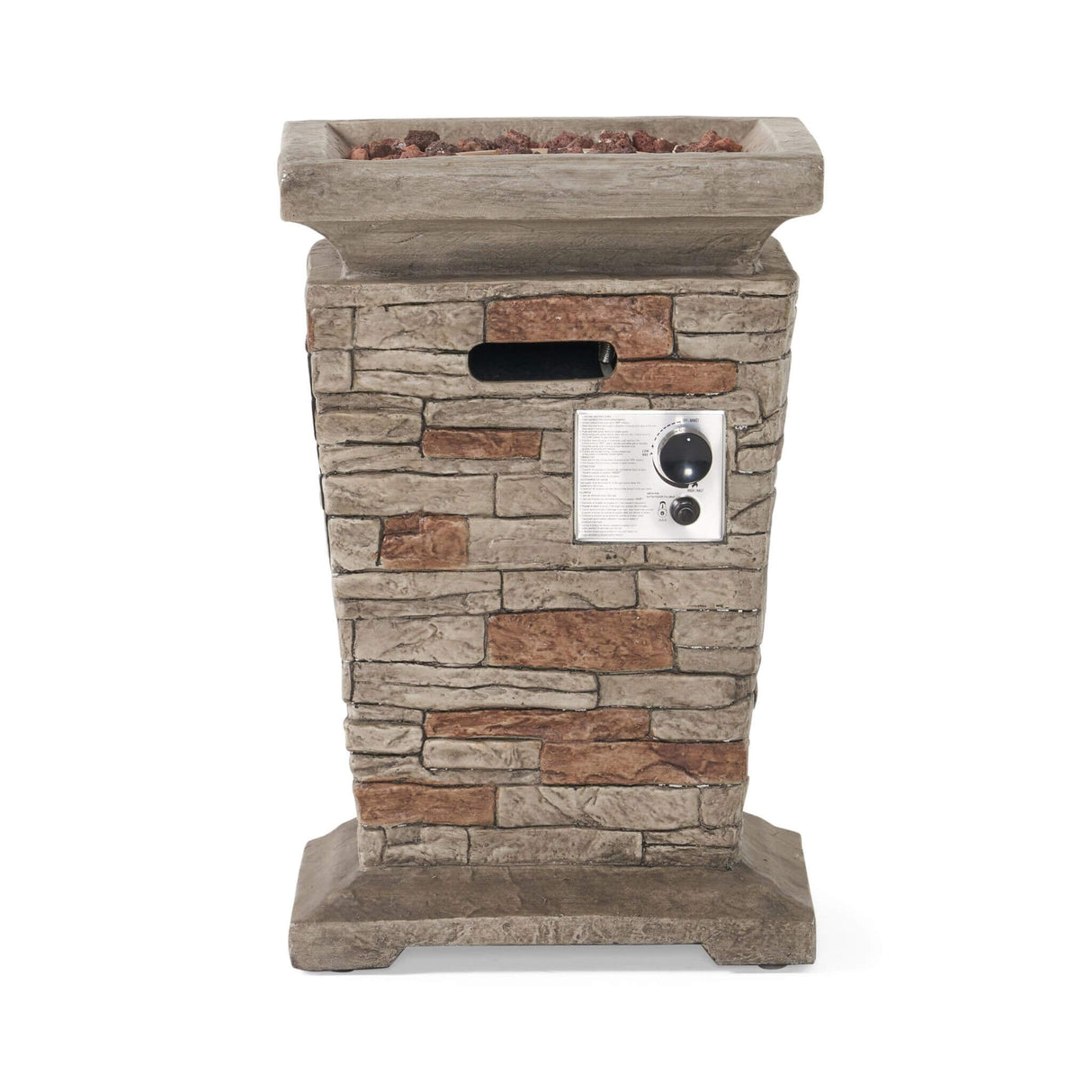 19" Outdoor 40K BTU Natural Stone Fire Column (SAK36771)