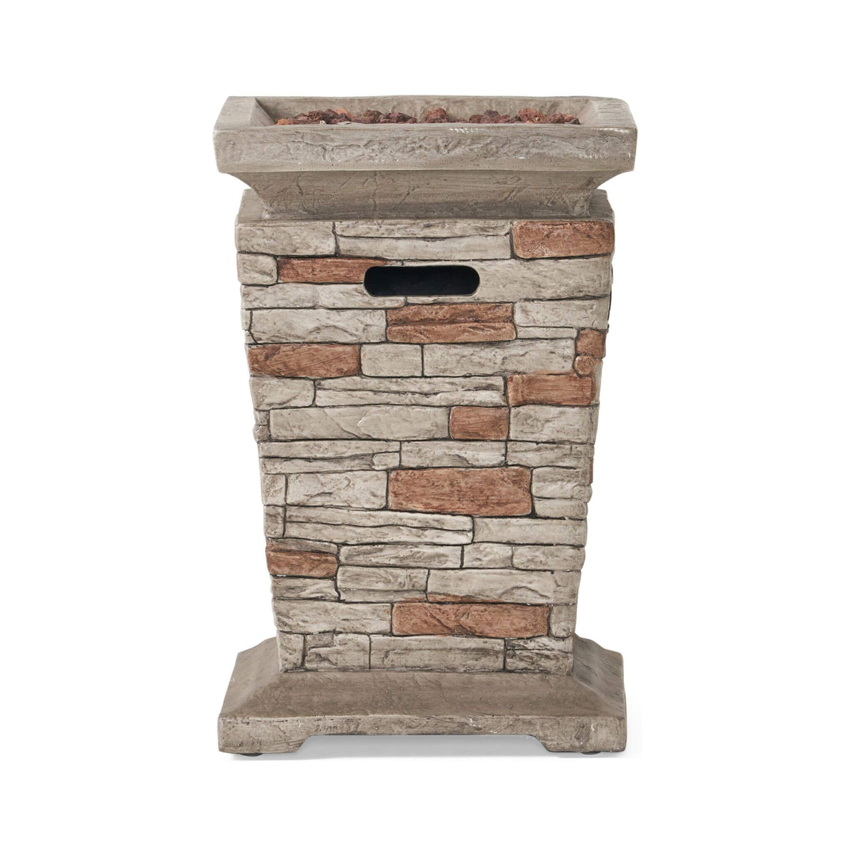 19" Outdoor 40K BTU Natural Stone Fire Column (SAK36771)