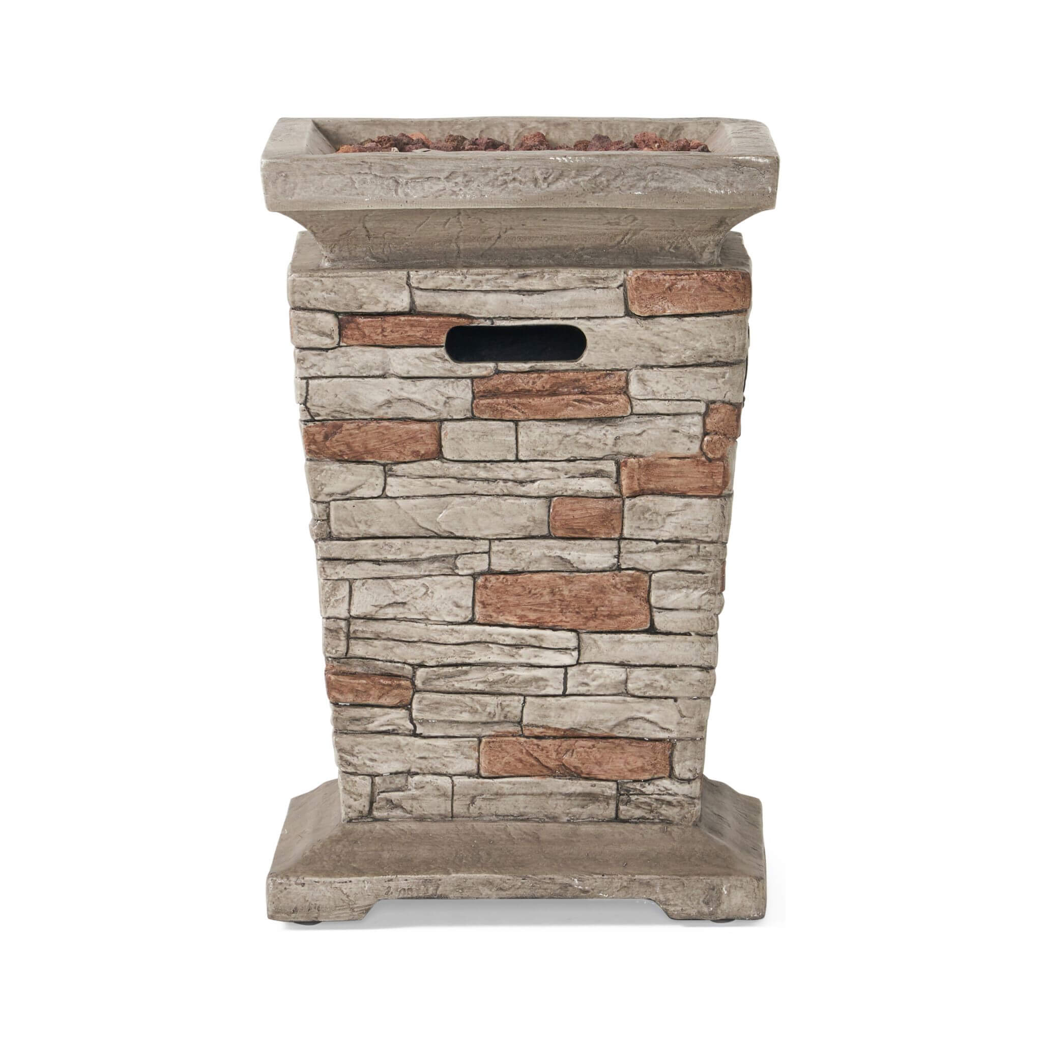 19" Outdoor 40K BTU Natural Stone Fire Column (SAK36771)