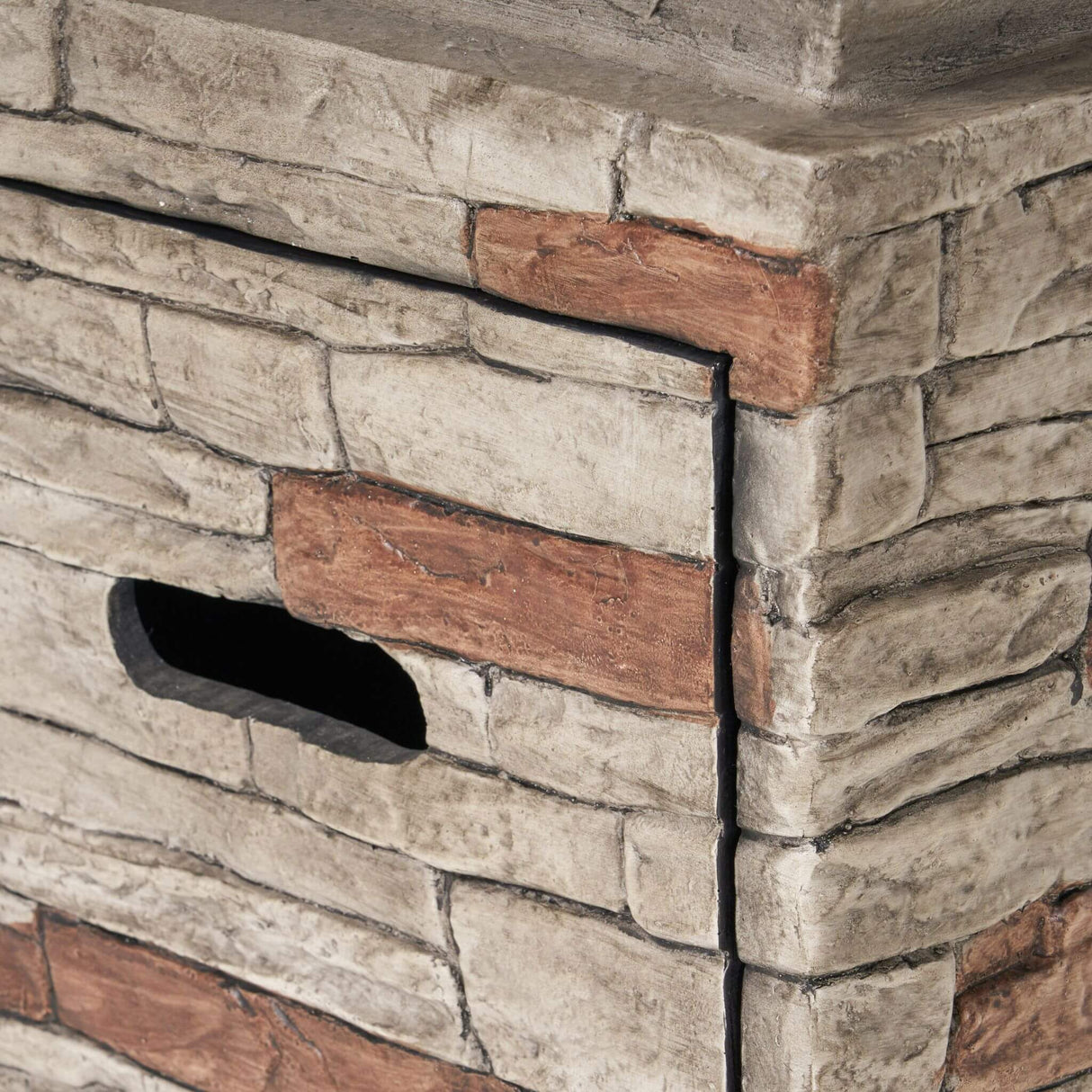 19" Outdoor 40K BTU Natural Stone Fire Column (SAK36771)