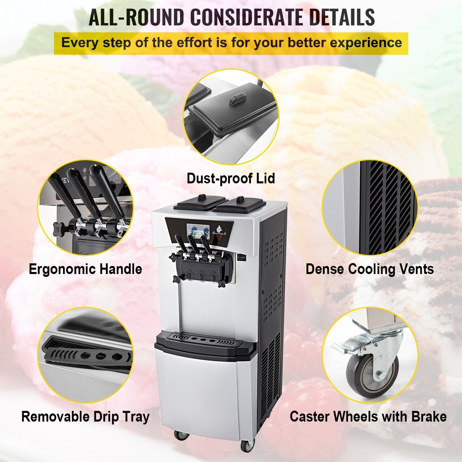 20-30L/H 2450W Commercial Soft Serve Ice Cream Machine Maker (95817494)