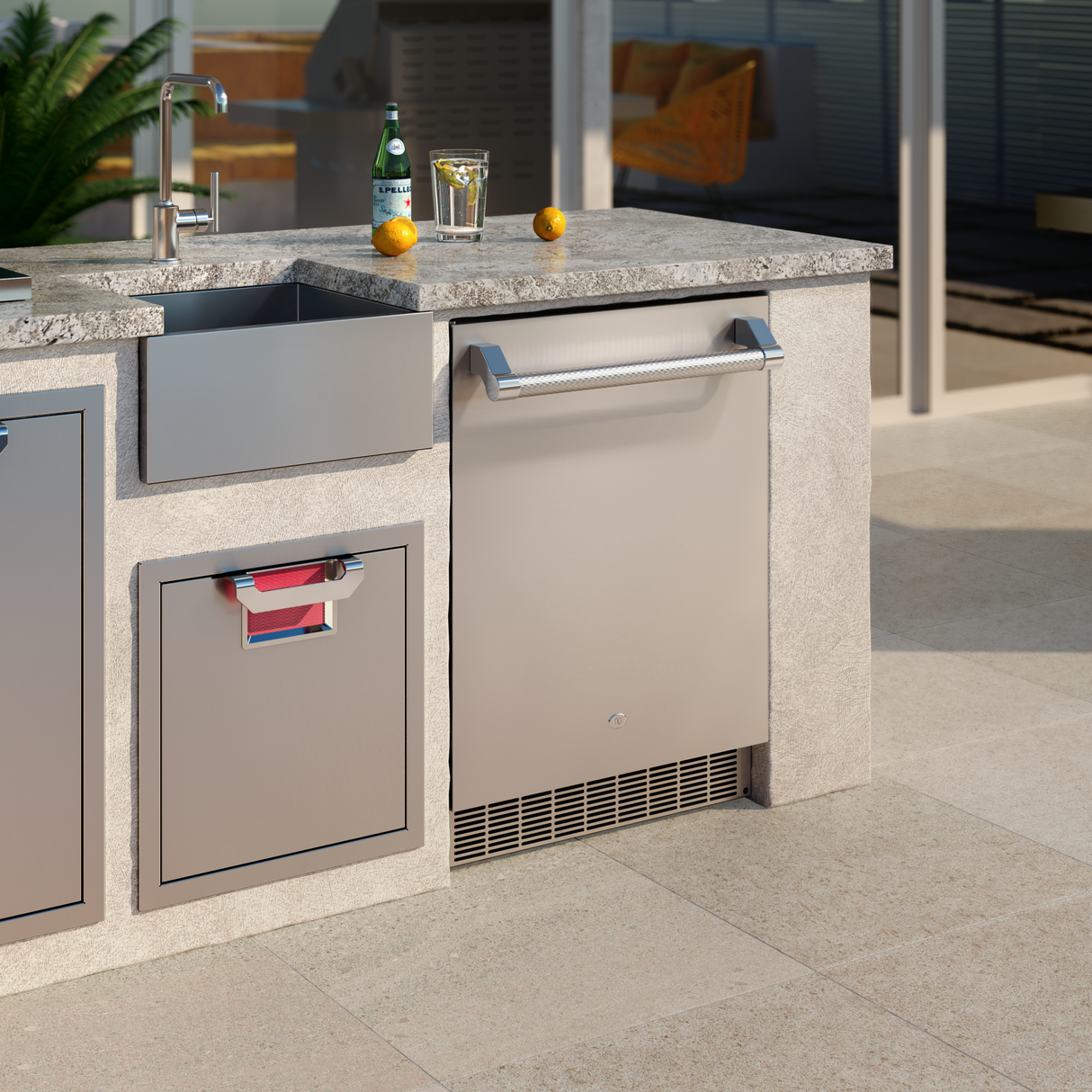 Aspire By Hestan 24" Outdoor Undercounter Refrigerator With Lock & Solid Reversiblr Door - ERS24