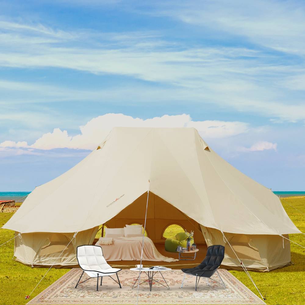 20FT Large Luxury Glamping Yurt Teepee Canvas Camping Tent