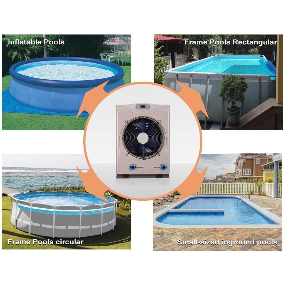 21" Heavy Duty Electric Home Above And Inground Swimming Pool Heater Pump, 5000 Gallons (94751382)