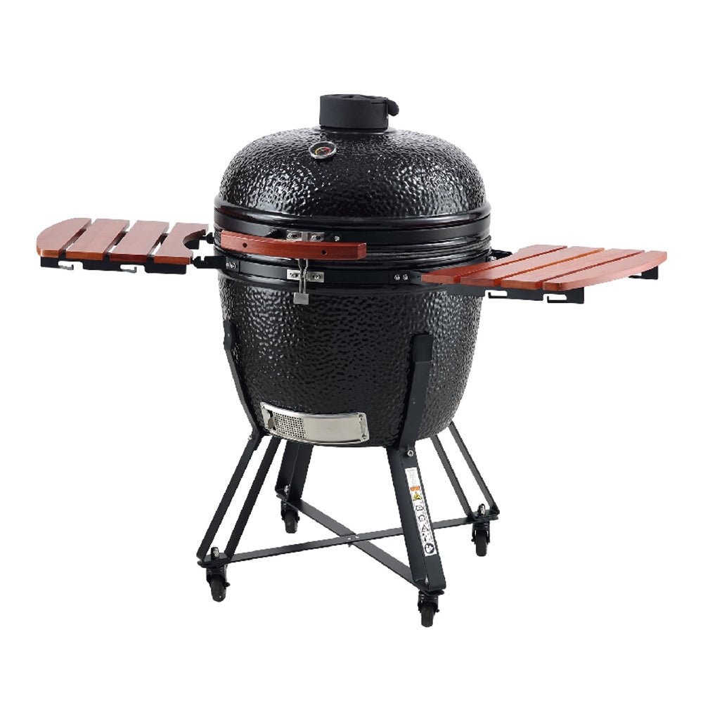 24" Ceramic Portable Round Outdoor Barbecue Smoker Grill For Patio (93820572)