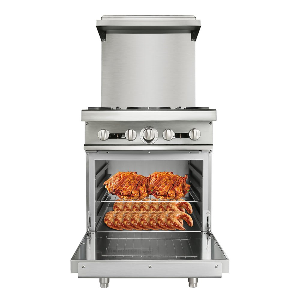 24 Inch Commercial Restaurant Kitchen 4 Burner Range W/ Standard Oven (97163042)