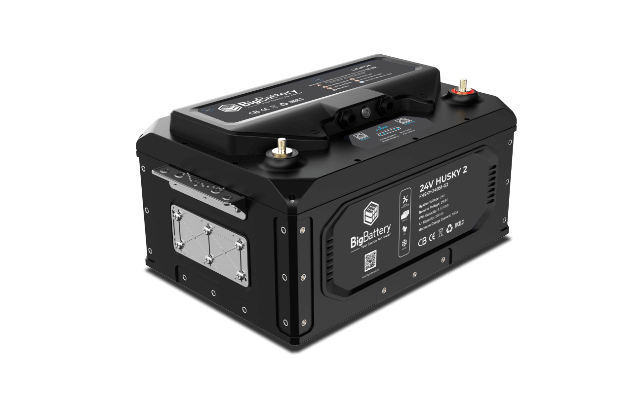 BigBattery 24V HUSKY 2 – LiFePO4 – 200Ah – 5.12kWh Lithium Battery