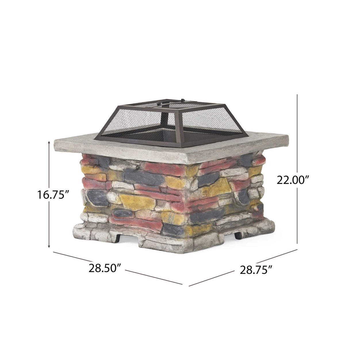 28" Premium Outdoor Wood Burning Magnesium Oxide Fire Pit With Lid (SAK75214)