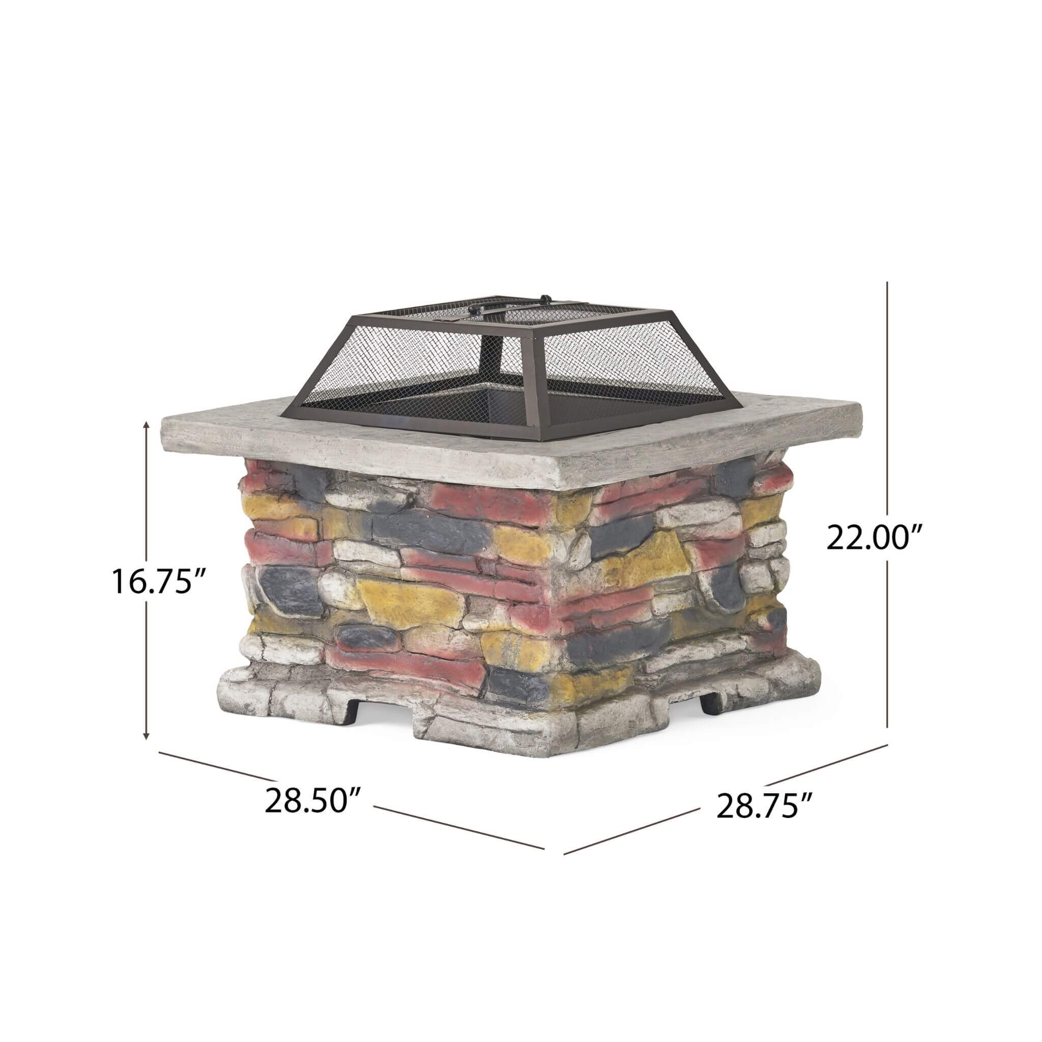 28" Premium Outdoor Wood Burning Magnesium Oxide Fire Pit With Lid (SAK75214)