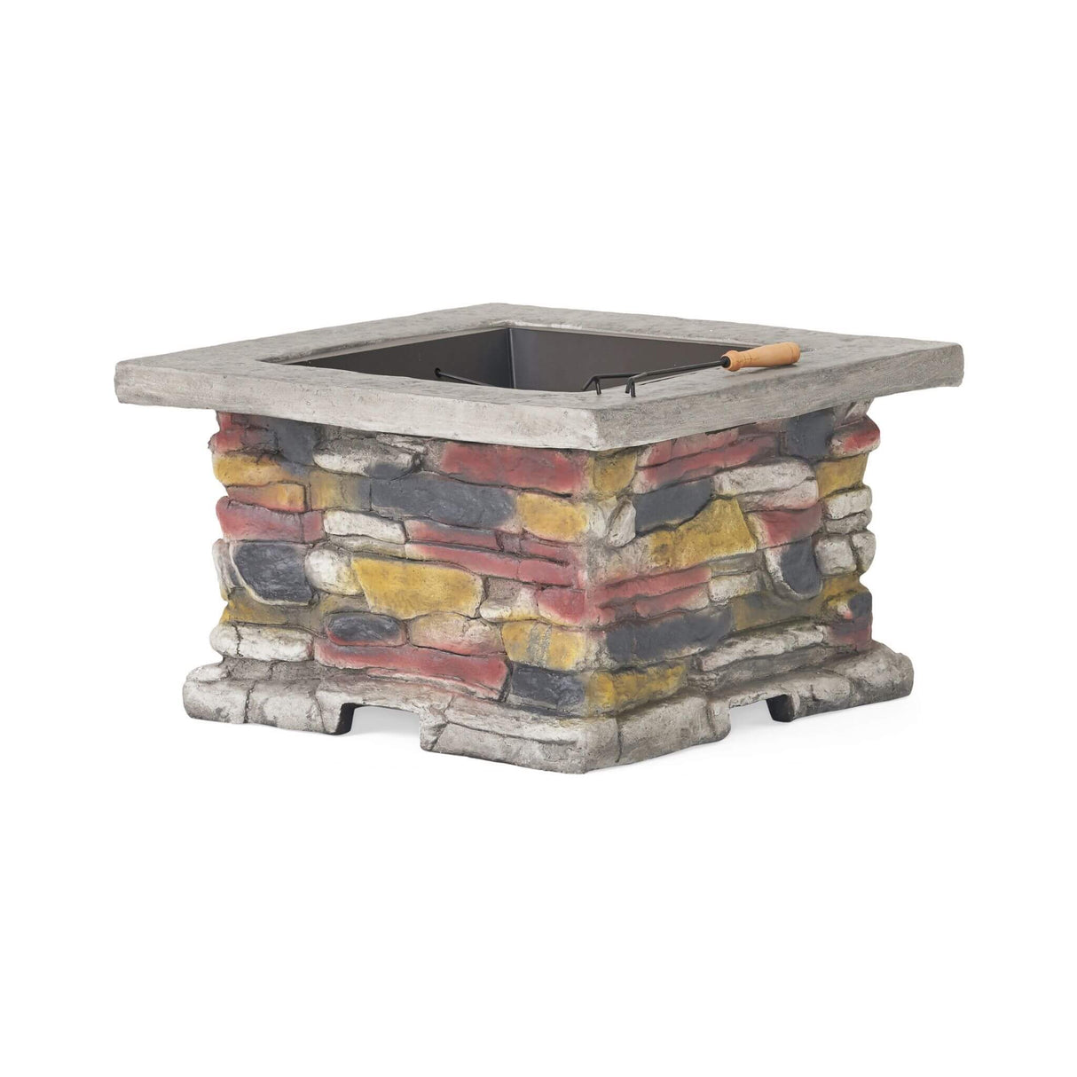 28" Premium Outdoor Wood Burning Magnesium Oxide Fire Pit With Lid (SAK75214)