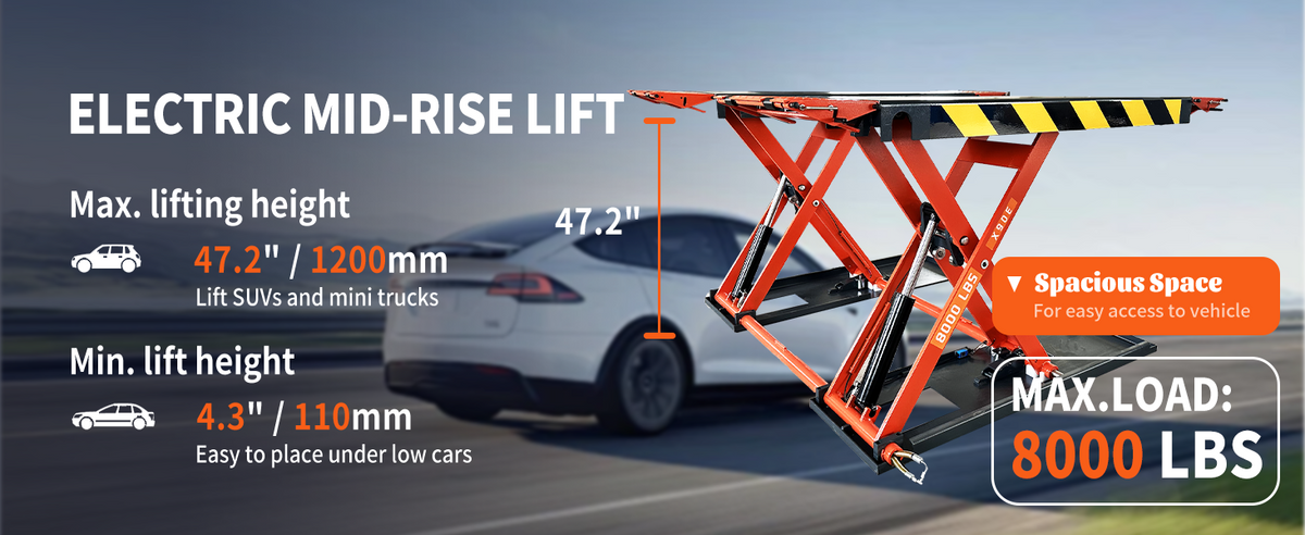 Katool KT-X90E 8000 lbs Electric Mid Rise Scissor Lift