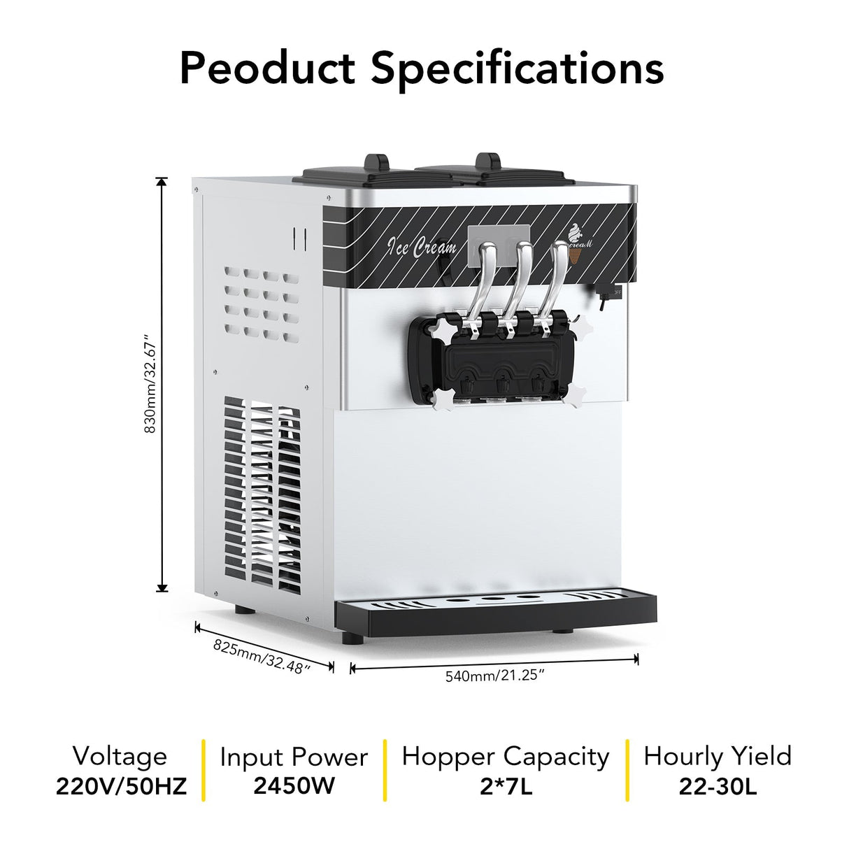 3 Flavor Soft Serve Commercial Ice Cream Maker Machine (97582146)