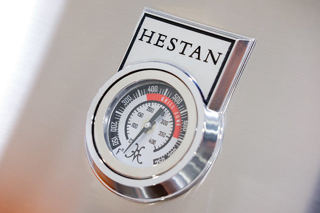Hestan 36" Outdoor Built-In Grill with Deluxe Cart, 3-Trellis Burners, Double Side Burner & Rotisserie Kit - GABR36CX2