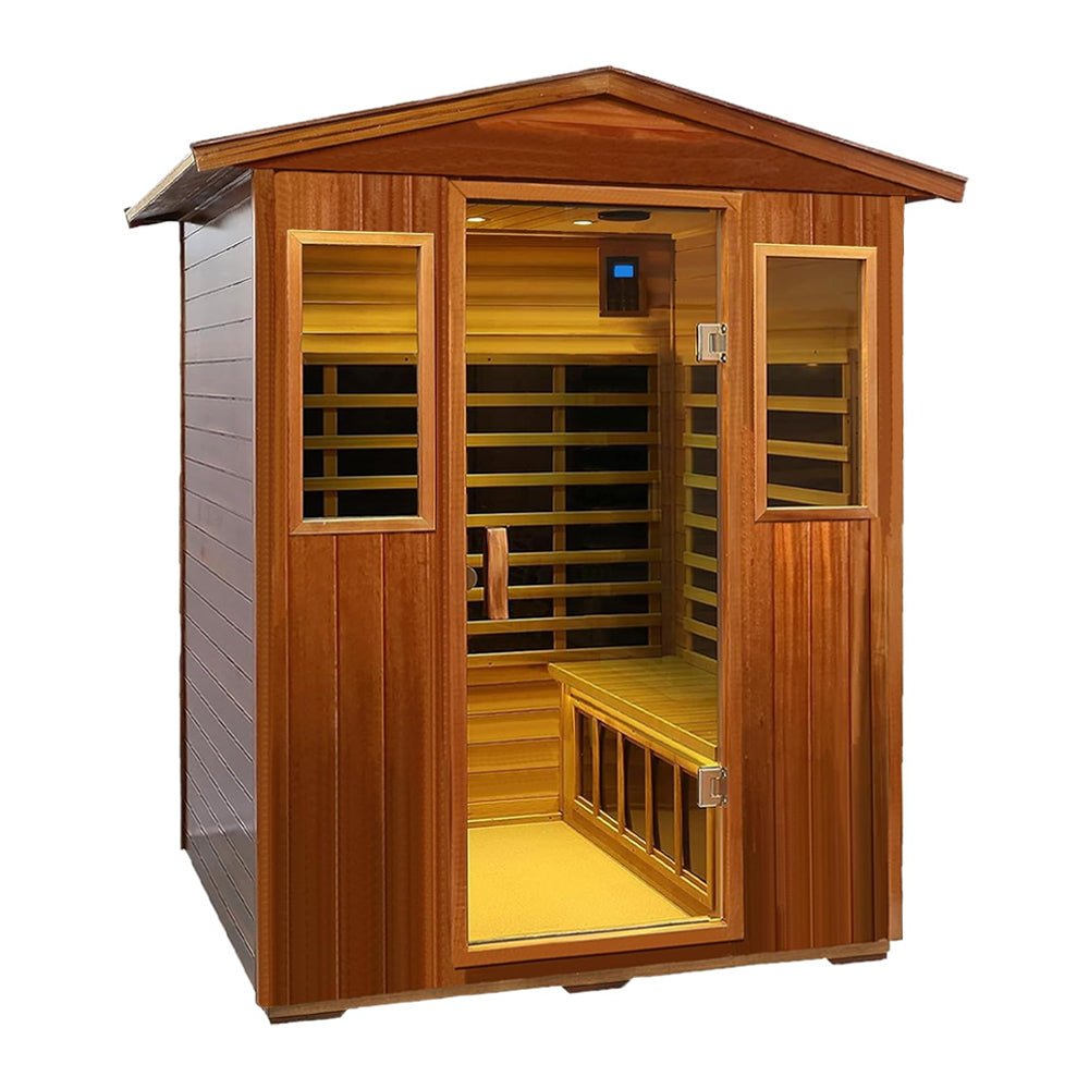 4-Person Luxury Low EMF Outdoor FAR Infrared Home Sauna With Bluetooth Audio, 2050W (96415372)