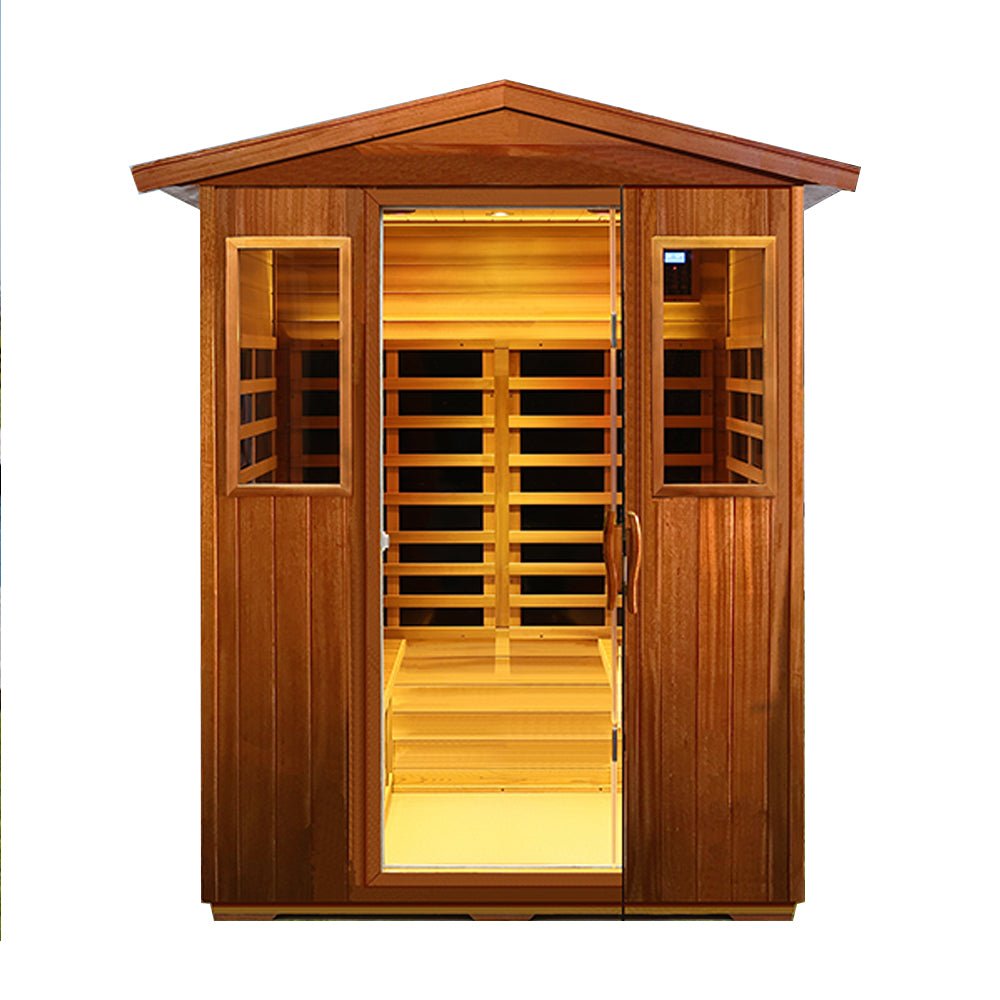 4-Person Luxury Low EMF Outdoor FAR Infrared Home Sauna With Bluetooth Audio, 2050W (96415372)