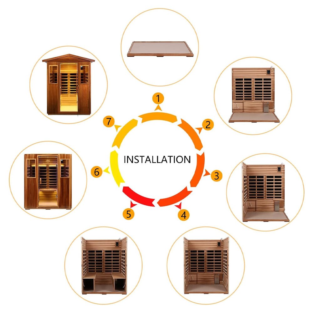 4-Person Luxury Low EMF Outdoor FAR Infrared Home Sauna With Bluetooth Audio, 2050W (96415372)