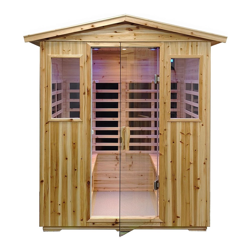 4-Person Outdoor Infrared Hemlock Sauna With Bluetooth Speakers & LED Lighting (96371524)