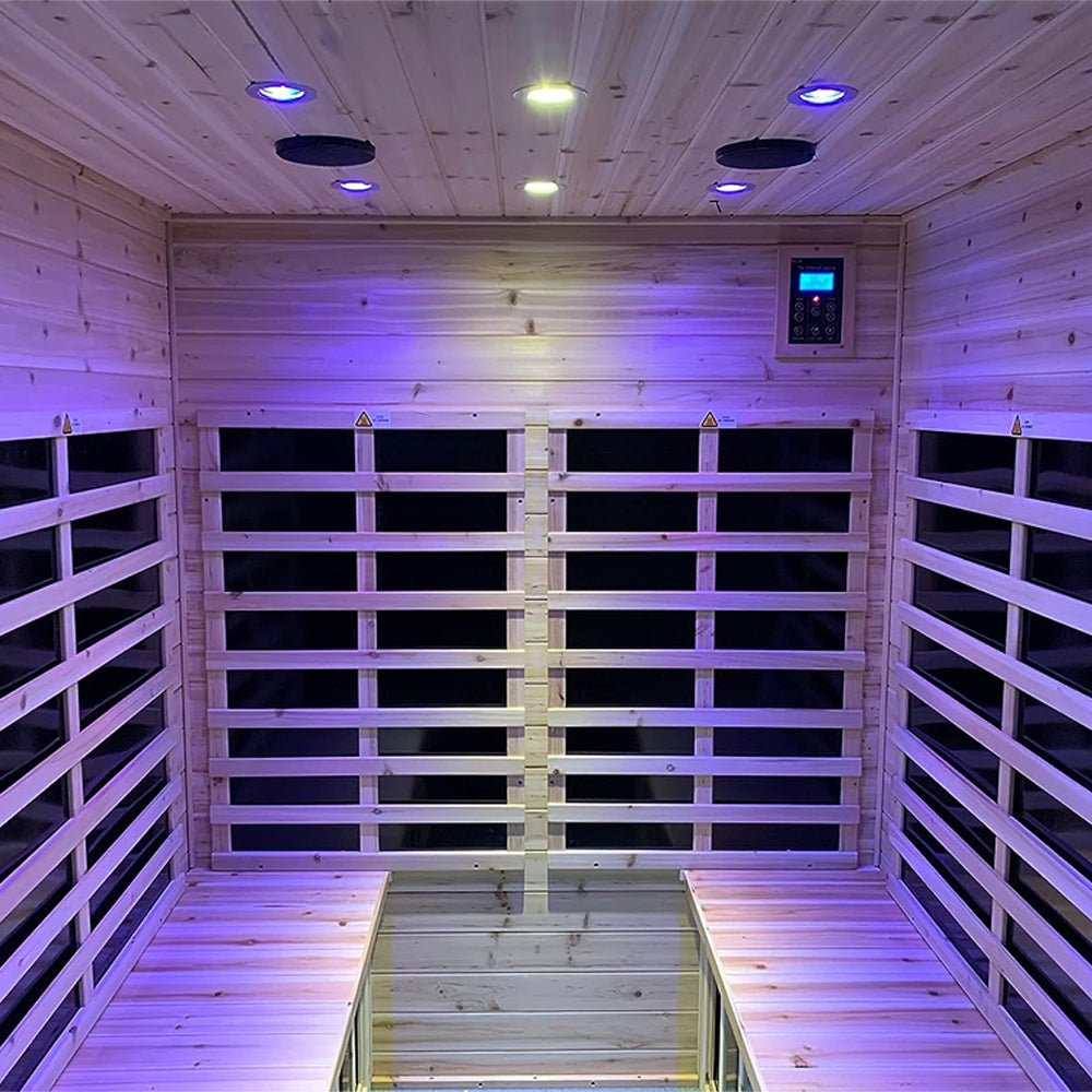 4-Person Outdoor Infrared Hemlock Sauna With Bluetooth Speakers & LED Lighting (96371524)