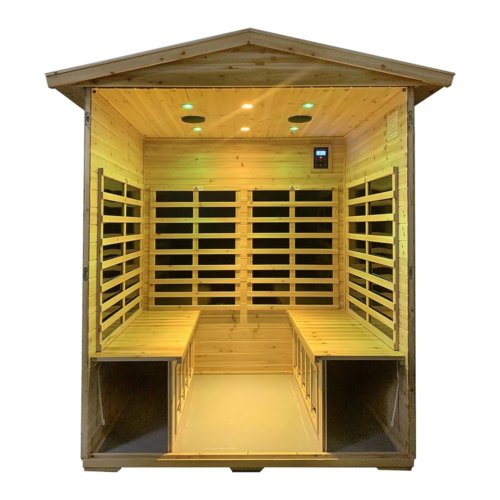 4-Person Outdoor Infrared Hemlock Sauna With Bluetooth Speakers & LED Lighting (96371524)