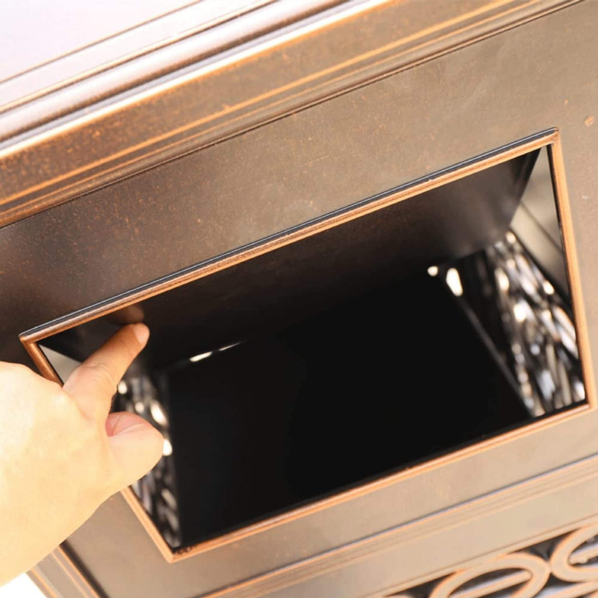 40" Outdoor Double Bucket Cast Aluminum Commercial Trash Can With Ashtray