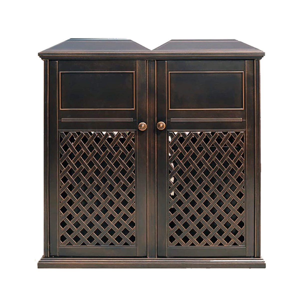 40" Outdoor Double Bucket Cast Aluminum Commercial Trash Can With Ashtray