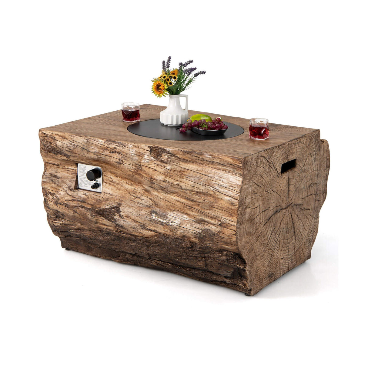 40" Rectangular Propane Fire Pit Table W/ Rocks & Gas Kit, 50K BTU (95421411)