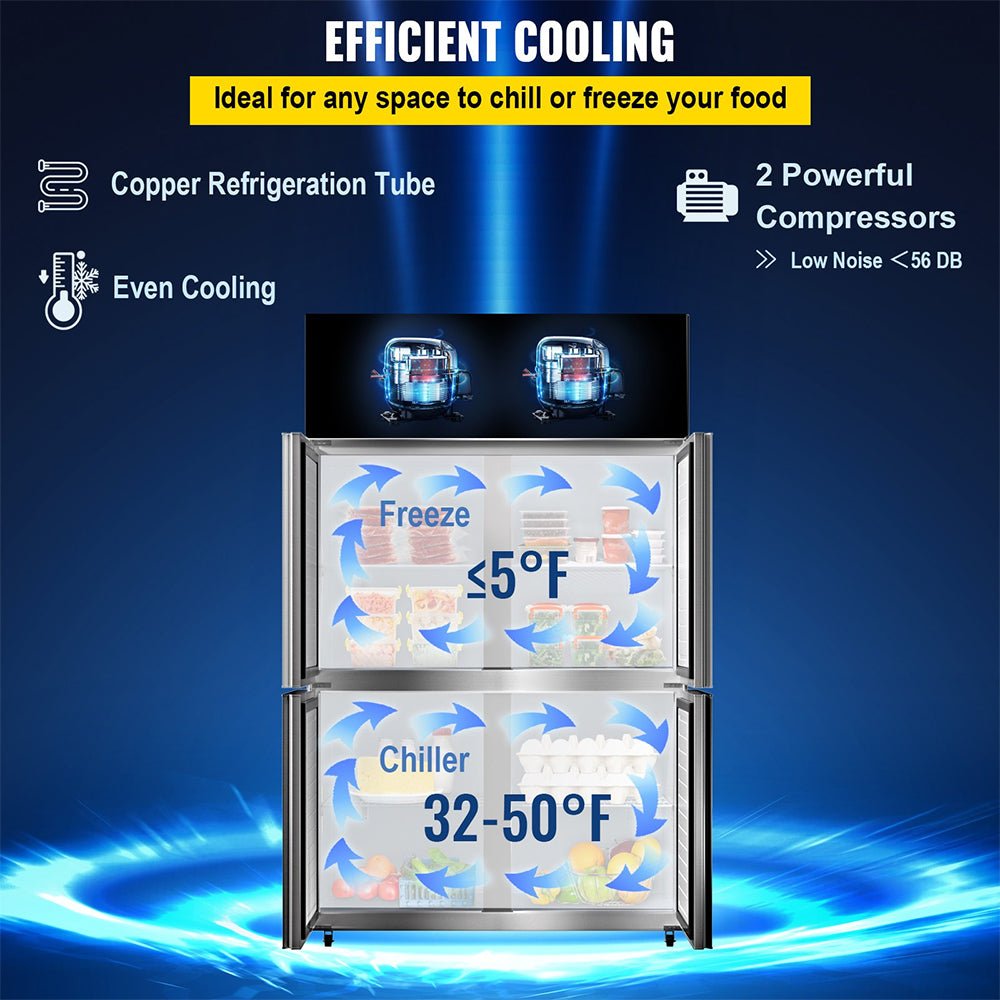 48" Heavy Duty Stainless Steel Commercial Upright Refrigerator With Dual Temperature Control (93172546)