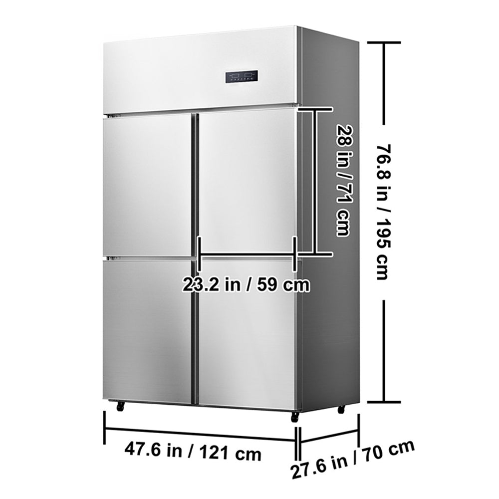 48" Heavy Duty Stainless Steel Commercial Upright Refrigerator With Dual Temperature Control (93172546)