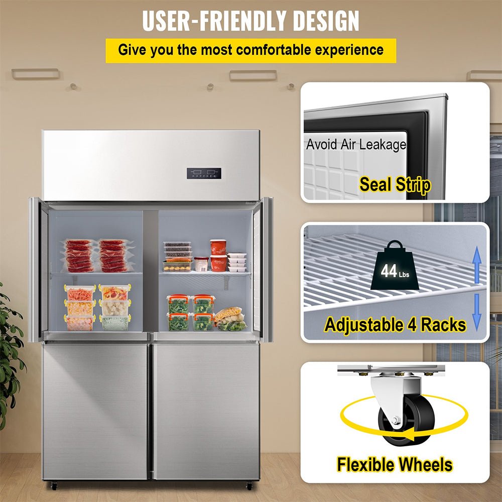 48" Heavy Duty Stainless Steel Commercial Upright Refrigerator With Dual Temperature Control (93172546)