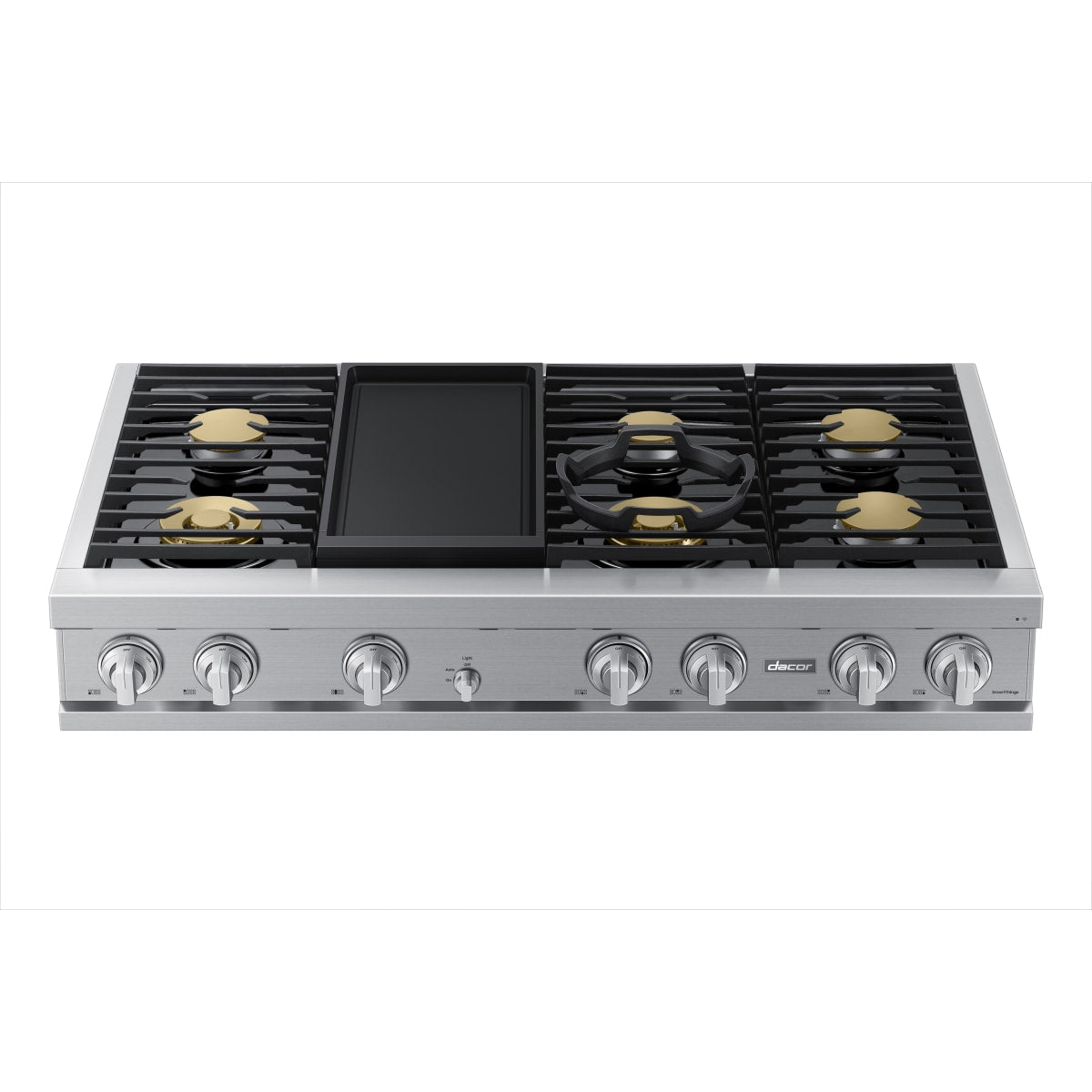 Dacor 48-Inch Transitional Gas Rangetop with Built-In Griddle, Silver Stainless - DTT48T963GS