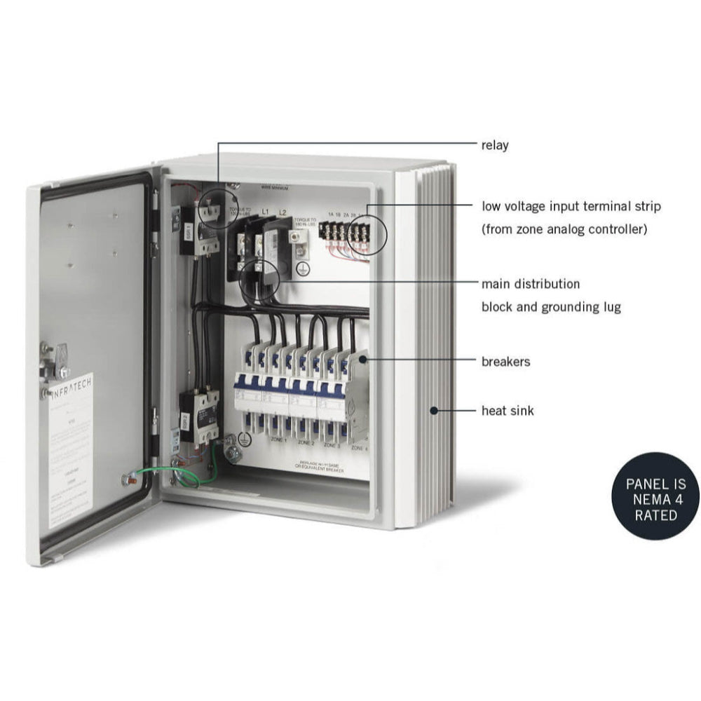 Infratech 30 4051 Solid State Control, 1 Relay Panel - 16 x 14 x 7 in. - Gray Steel Color