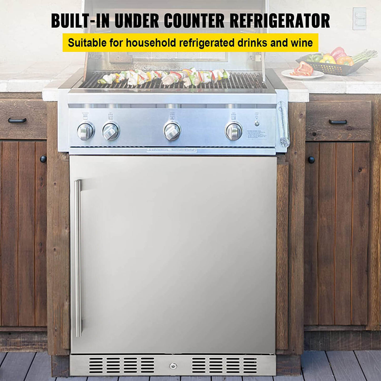 5.3 Cu. Ft. Outdoor Built-In Undercounter Beverage Cooler Refrigerator, 150L (92785107)