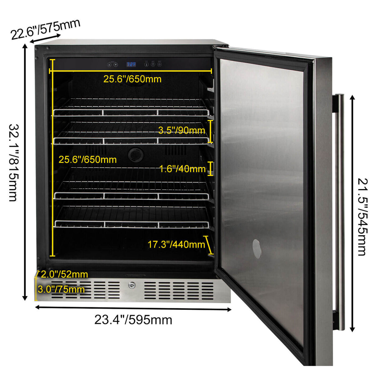 5.3 Cu. Ft. Outdoor Built-In Undercounter Beverage Cooler Refrigerator, 150L (92785107)