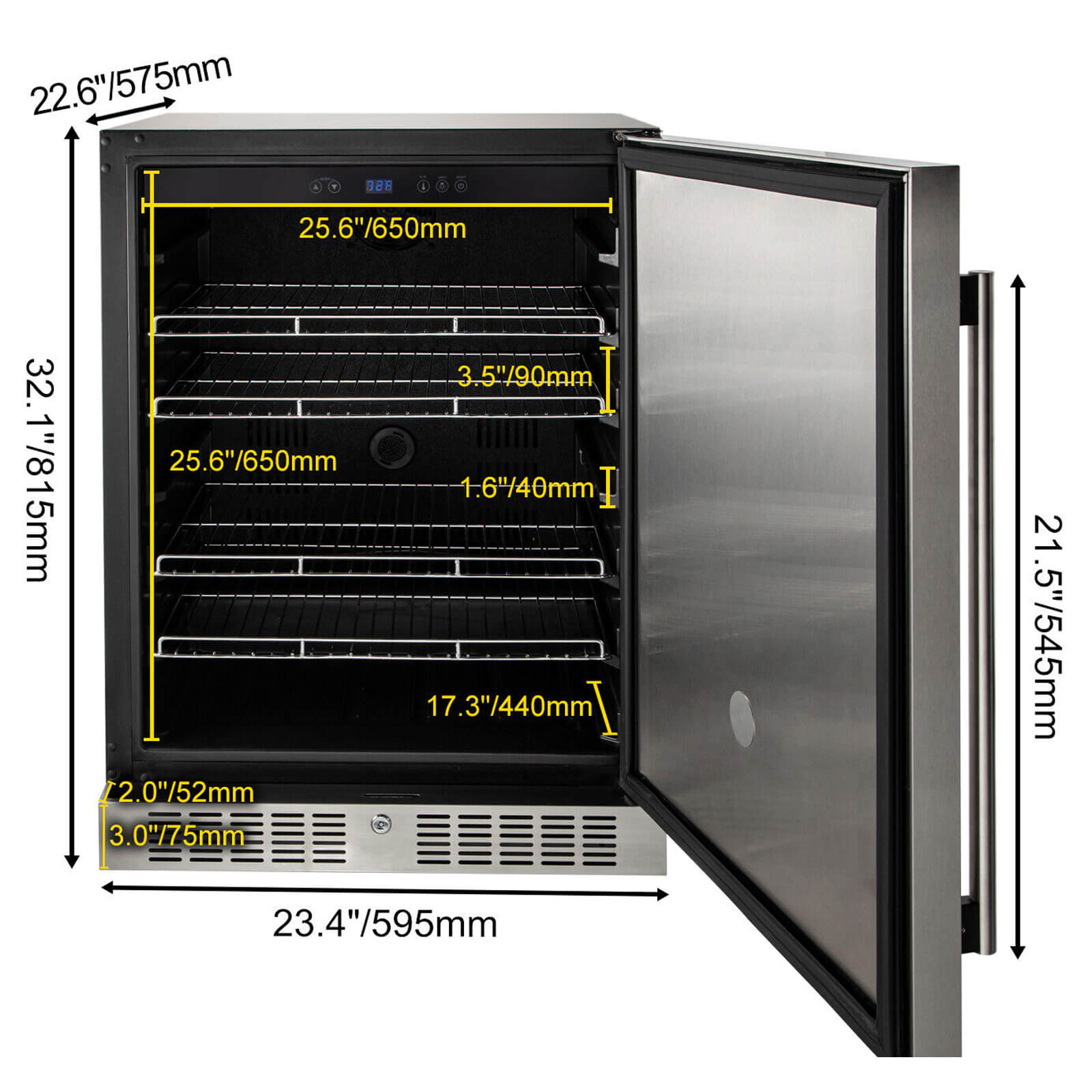 5.3 Cu. Ft. Outdoor Built-In Undercounter Beverage Cooler Refrigerator, 150L (92785107)