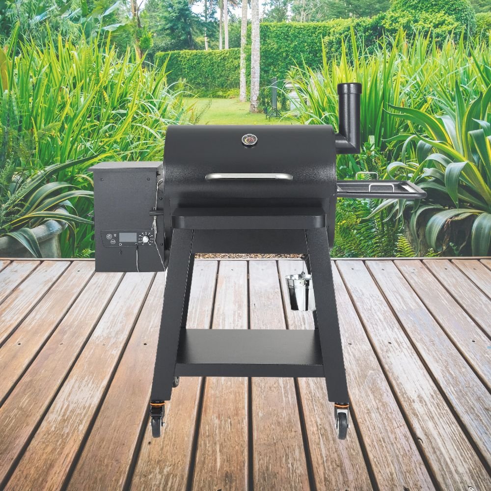 53" Heavy Duty Portable Wood Pellet BBQ Grill With Cart (93641572)