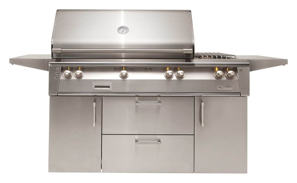 Alfresco 56" Searzone Grill W/ Sideburner Cart LP
