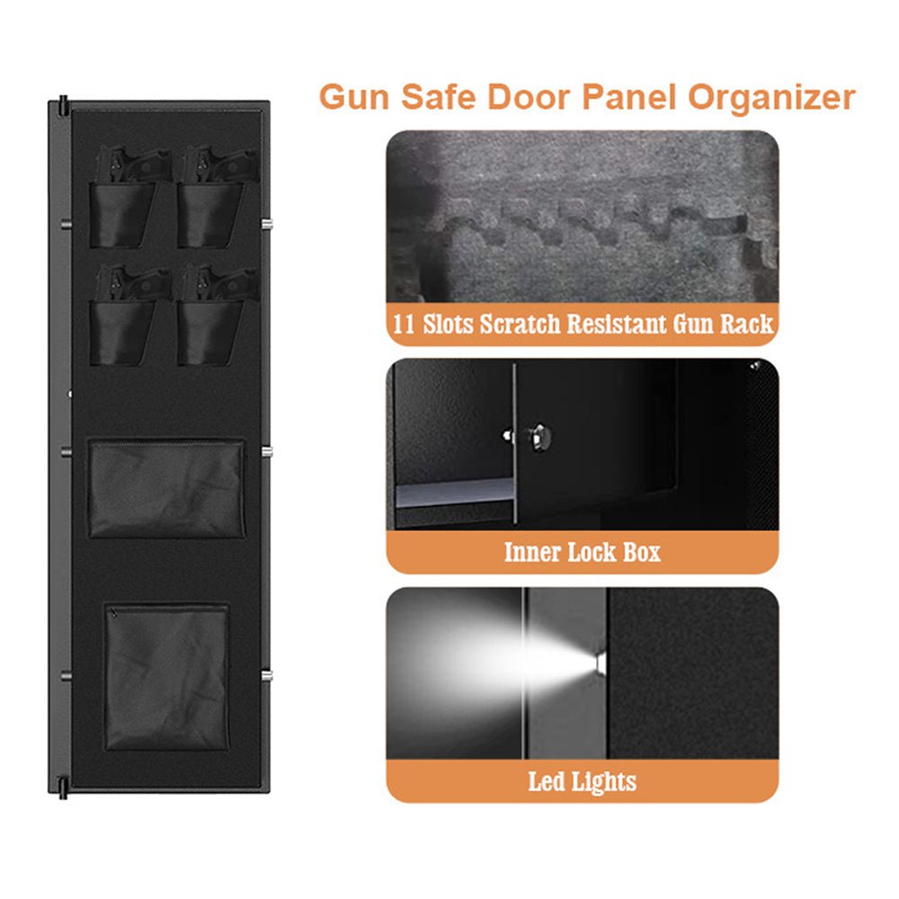 57 Inch High Capacity Extra Large Biometric Home Gun Safe W/ Inner Lockbox For Rifles & Pistols (93516472)