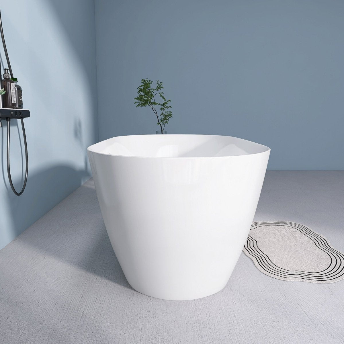 59" Freestanding Acrylic Oval Shape Soaking Tub With Integrated Slotted Overflow (95173864)