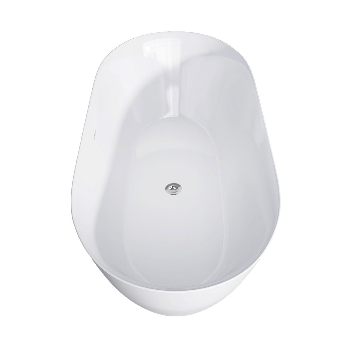 59" Freestanding Acrylic Oval Shape Soaking Tub With Integrated Slotted Overflow (95173864)