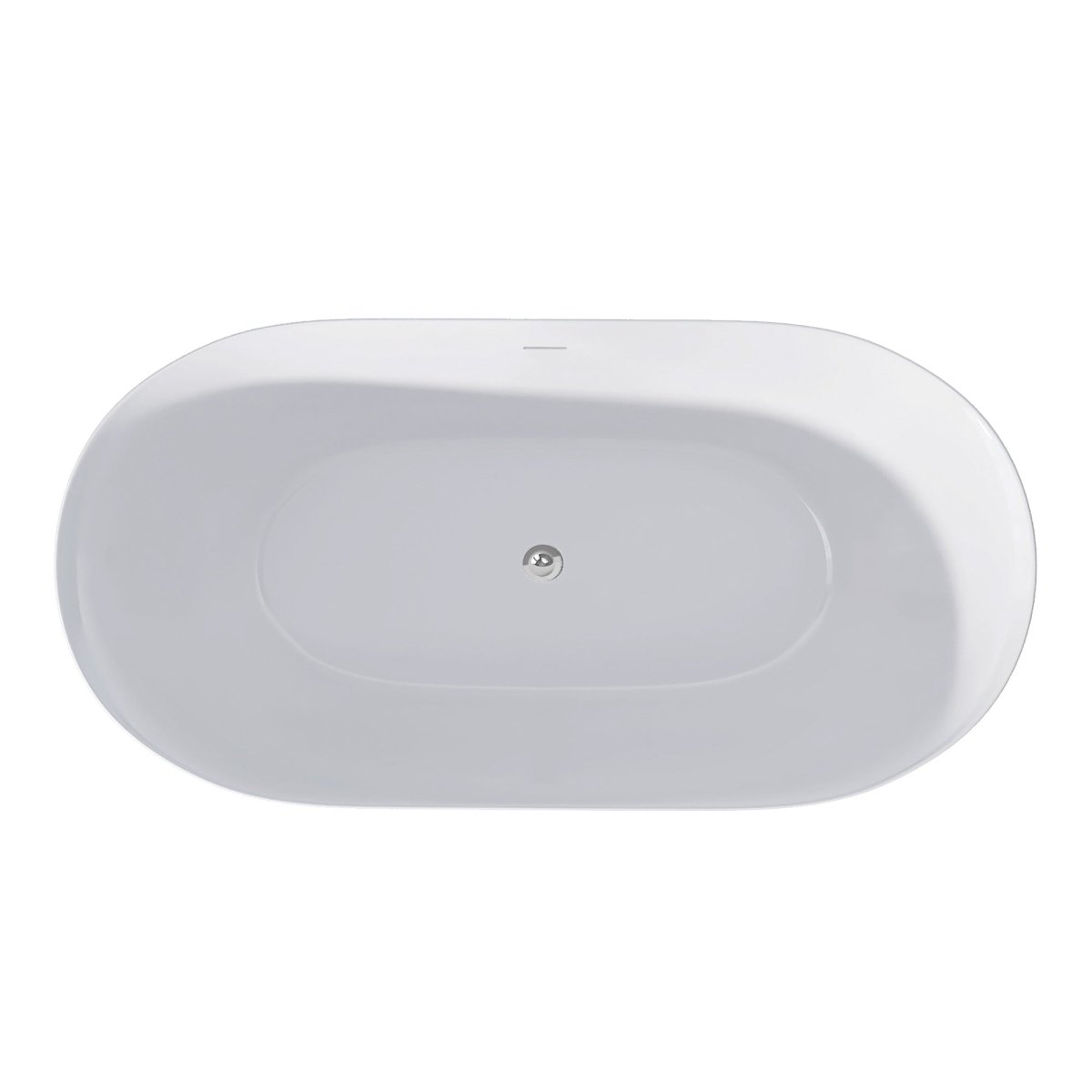 59" Freestanding Acrylic Oval Shape Soaking Tub With Integrated Slotted Overflow (95173864)