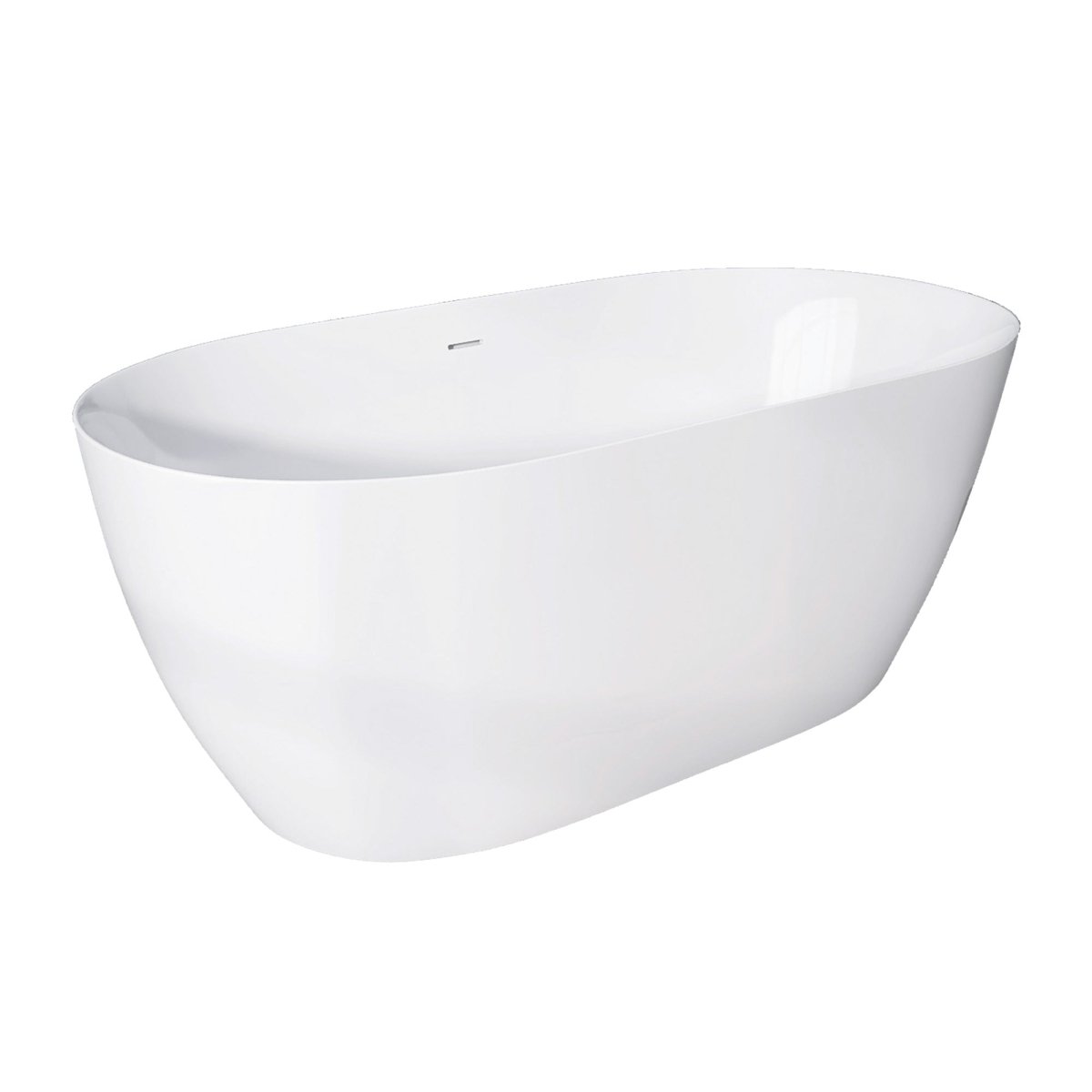 59" Freestanding Acrylic Oval Shape Soaking Tub With Integrated Slotted Overflow (95173864)
