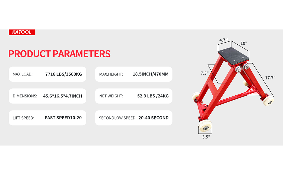 Katool KT-M3000 Mini Side Car Lift For Quick Tire Changing