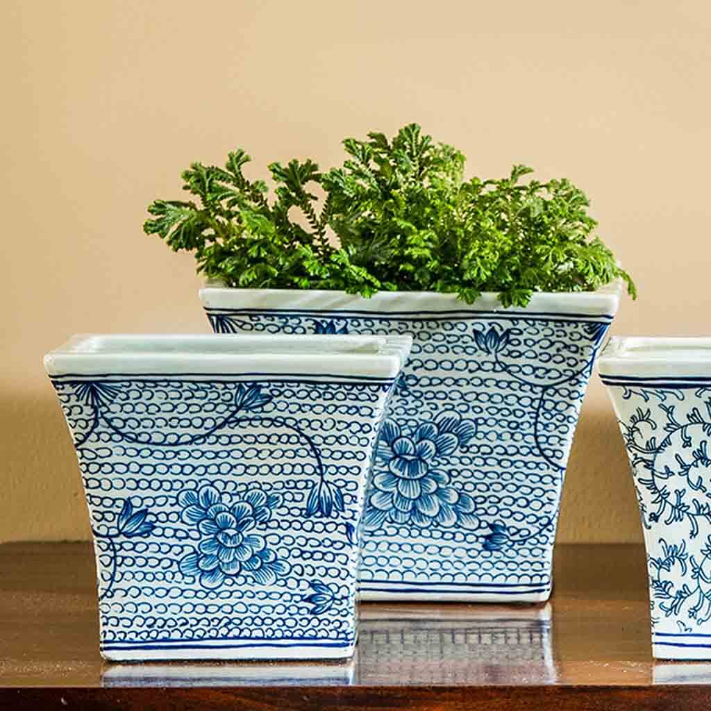 Campania Square Flared Planter, Set of 6 - 6182-13006